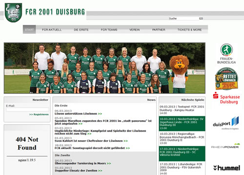 FCR 2001 Duisburg Webseite