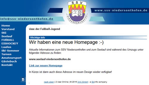 SSV Niedersonthofen Webseite